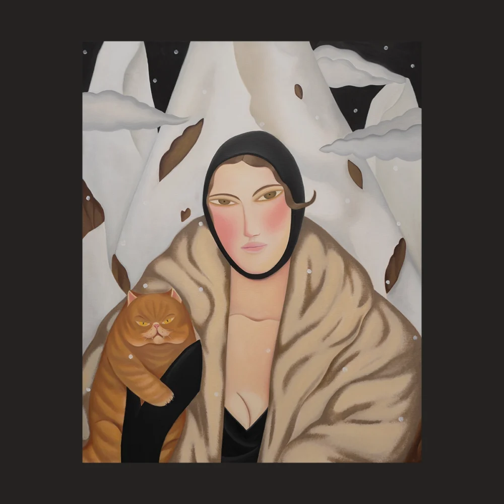 Lady in the mountains with ginger cat – Image 3